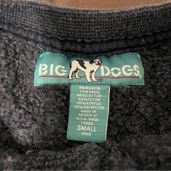 Big Dogs Fuzzy Sweater Men’s Small Oversize Gray Textured Vintage - Picture 3 of 6